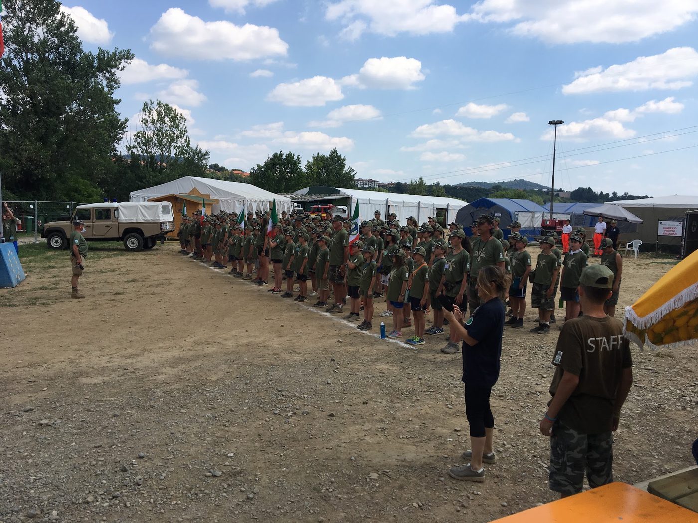 Adunata con i mezzi della Protezione Civile