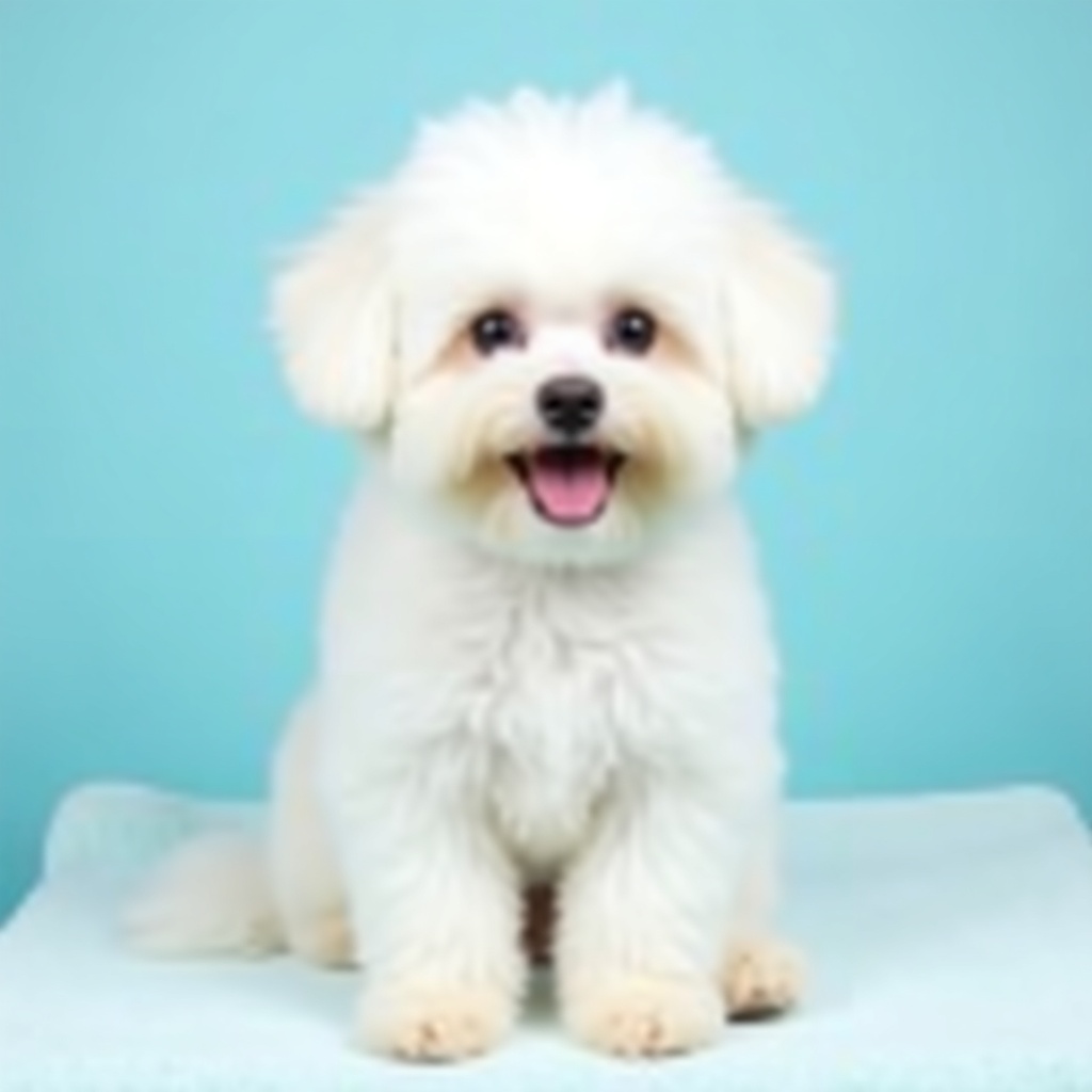 Cane bianco soffice dopo il bagno